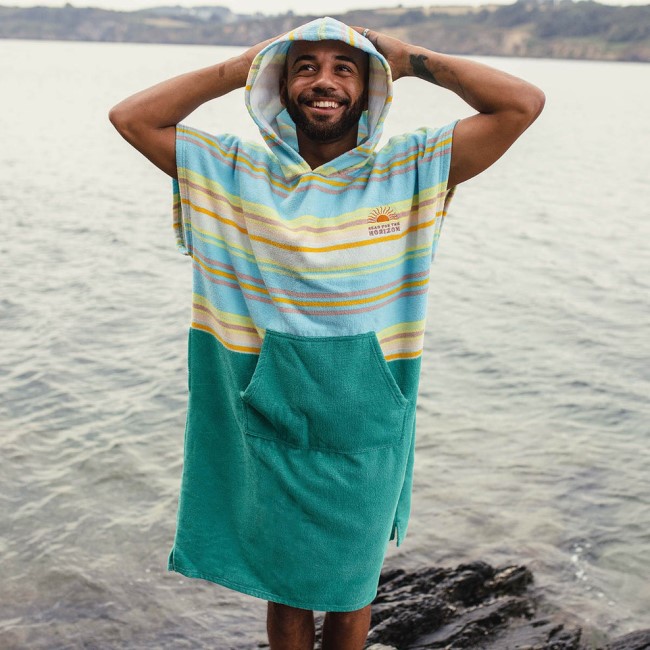 Exclusive Passenger's Baja Recycled Towel Poncho Sea Stripe
