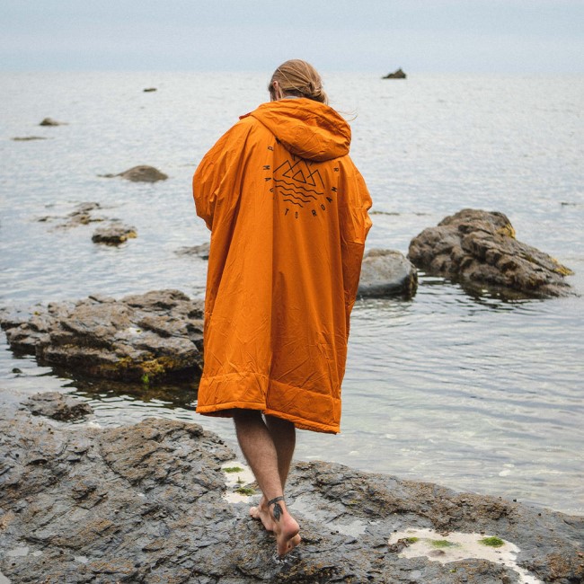 Exclusive Passenger's Escapism Recycled Towel Lined Changing Robe Sunrise Orange