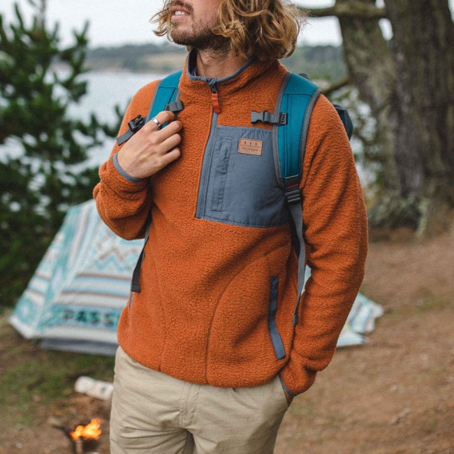 Passenger Exclusive Offgrid 1/4 Zip Recycled Sherpa Fleece Glazed Ginger