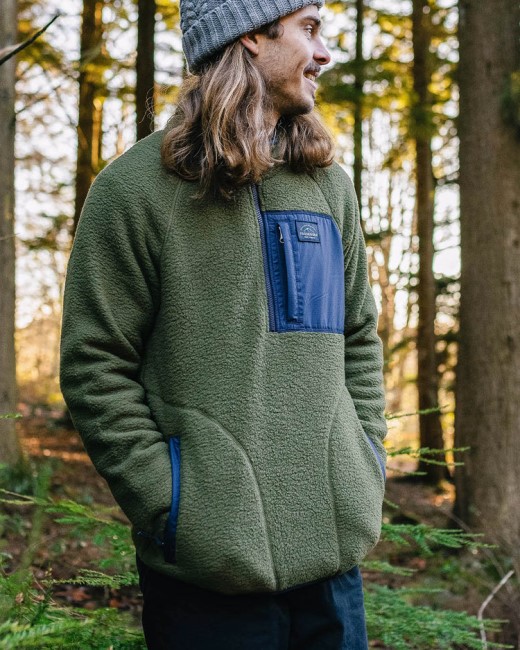 Passenger Exclusive Offgrid Recycled Sherpa 1/4 Zip Fleece Khaki
