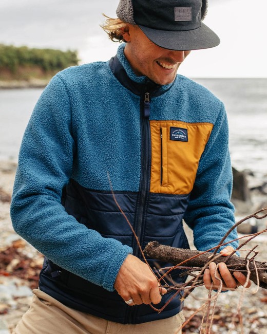 Passenger Exclusive Born Explorer Recycled Polar-Lined Sherpa Fleece Blue Steel
