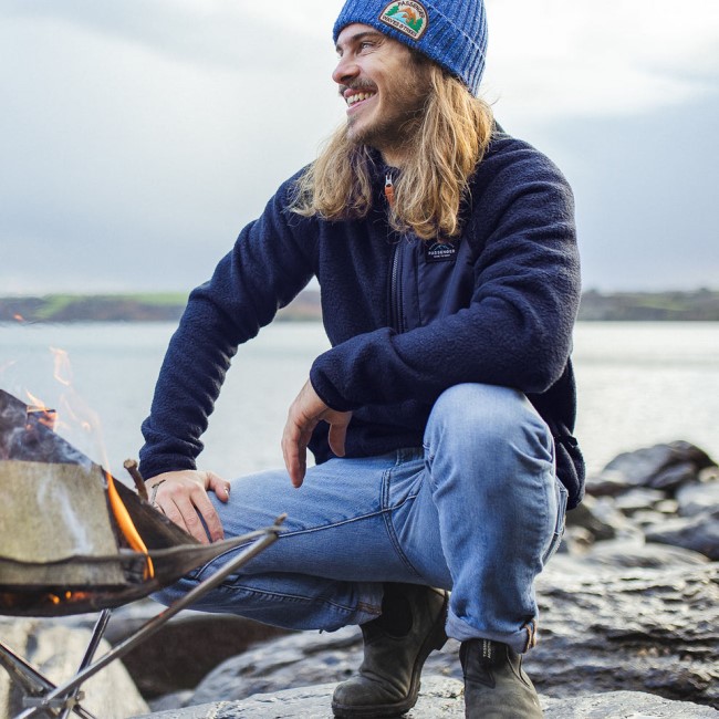 Passenger Exclusive Offgrid 1/4 Zip Recycled Sherpa Fleece Navy