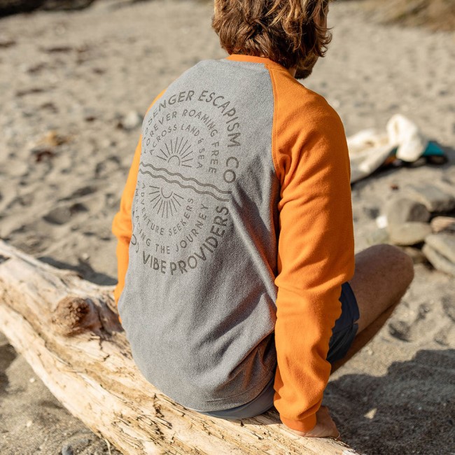 Passenger Exclusive Good Vibes Recycled Polar Fleece Sweatshirt Grey Marl