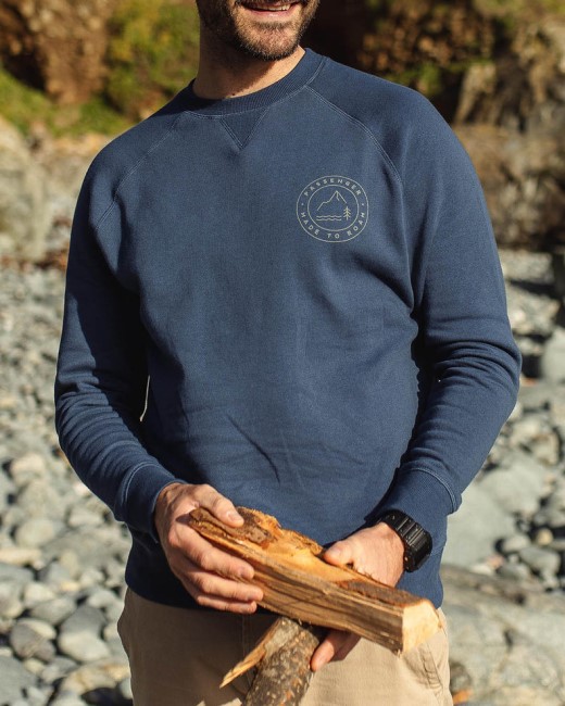 Passenger Exclusive Border Recycled Cotton Sweatshirt Dark Denim