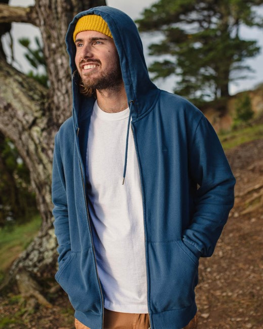 Passenger Exclusive Escape Full Zip Hoodie Dark Denim