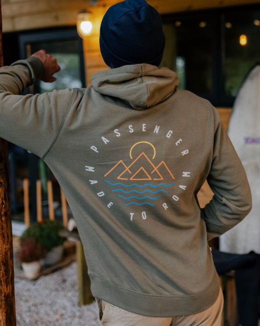 Passenger Exclusive Escapism Recycled Cotton Hoodie Dusty Olive