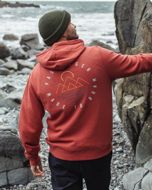 Passenger Exclusive Escapism Recycled Cotton Hoodie Burnt Red