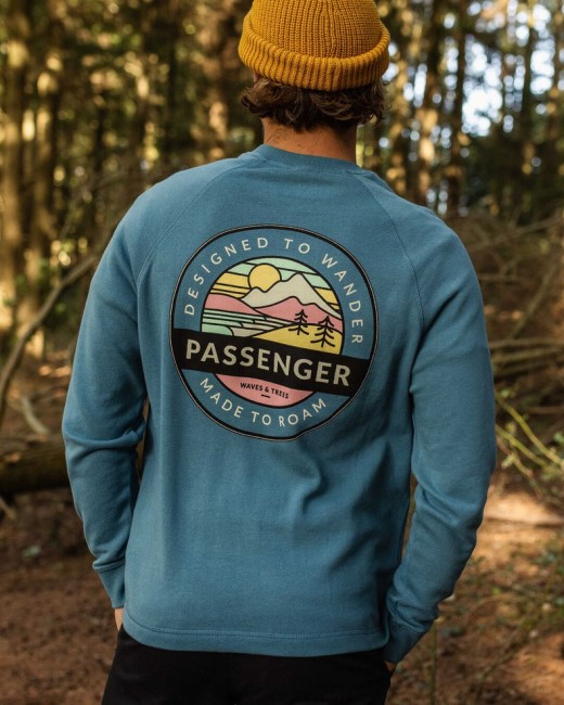Passenger Exclusive Odyssey Recycled Cotton Sweatshirt Blue Steel