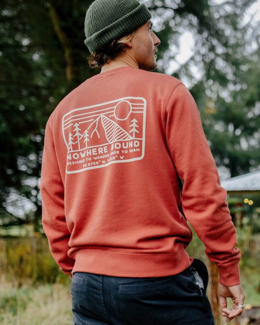 Passenger Exclusive Nowhere Bound Recycled Cotton Sweatshirt Burnt Red
