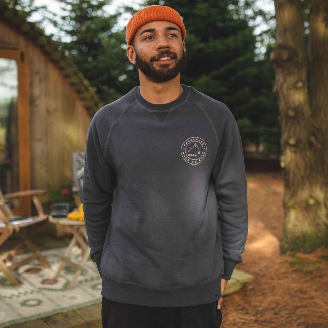 Passenger Exclusive Border Recycled Sweatshirt Faded Black