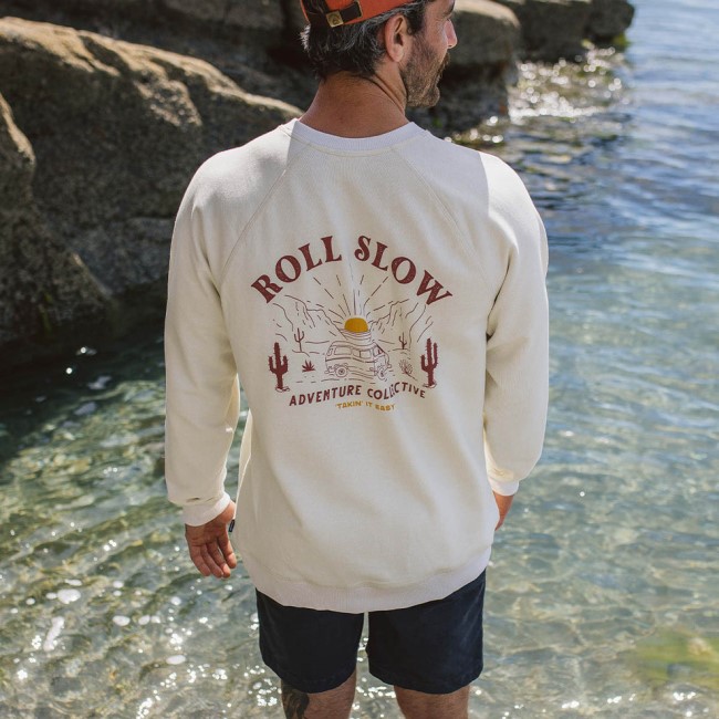 Passenger Exclusive Roll Slow Recycled Cotton Sweatshirt Egret