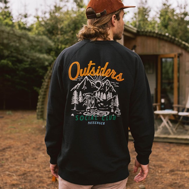 Passenger Exclusive Social Club Recycled Cotton Sweatshirt Black