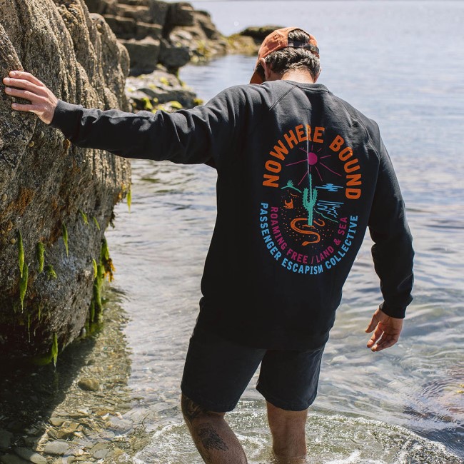 Passenger Exclusive Land & Sea Recycled Cotton Sweatshirt Black