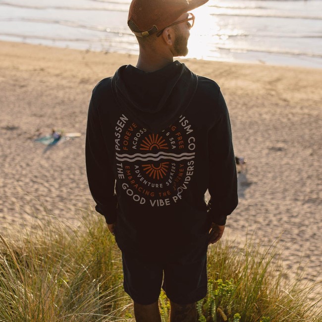 Passenger Exclusive Good Vibes Recycled Cotton Hoodie Black