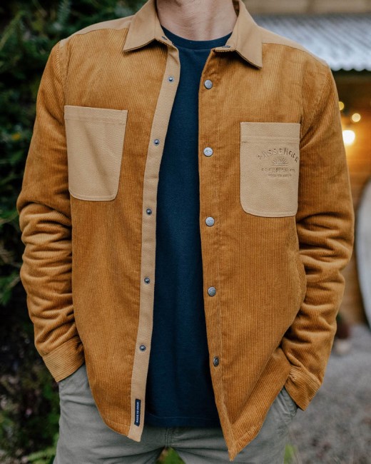 Passenger Exclusive Kodiak Sherpa Lined Cord Shirt Golden Brown