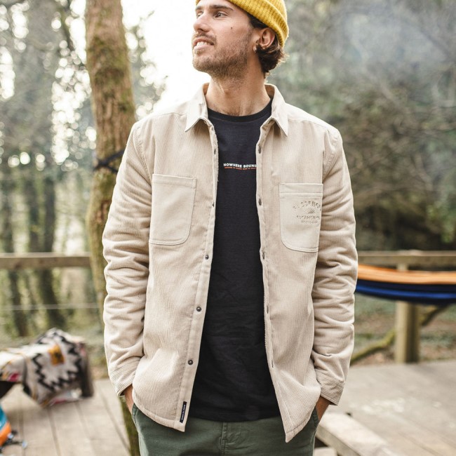 Passenger Exclusive Kodiak Sherpa Lined Cord Shirt Feather Grey