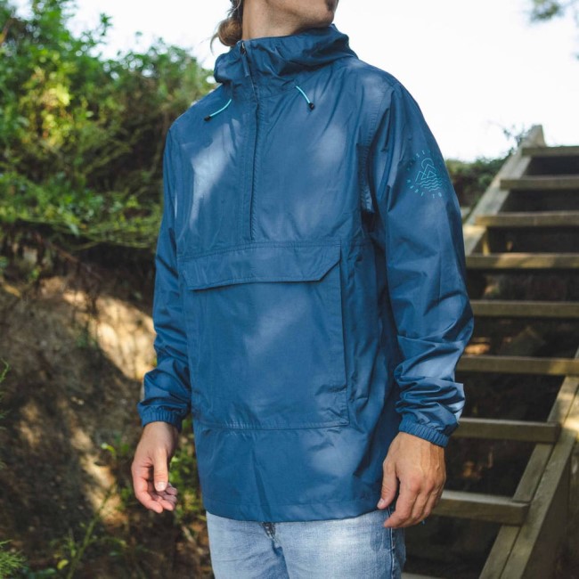 Passenger Exclusive Azure Recycled Waterproof 1/2 Zip Jacket Ensign Blue