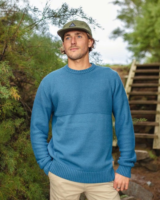 Passenger Exclusive Swell Knitted Jumper Blue Steel