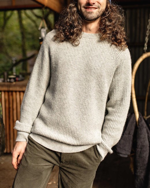 Passenger Exclusive Offshore Recycled Knitted Jumper Grey Marl