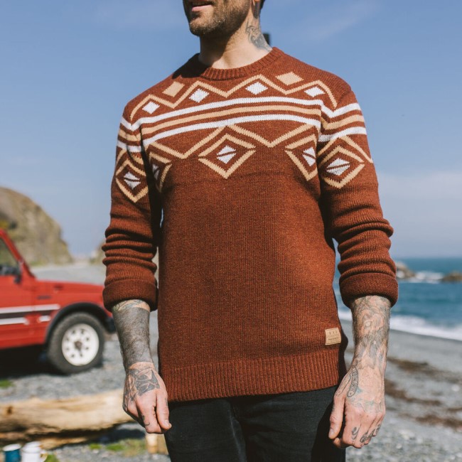 Passenger Exclusive Fireside Knitted Jumper Russet Brown