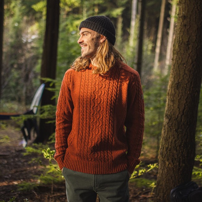 Passenger Exclusive Drifter Knitted Jumper Picante Orange