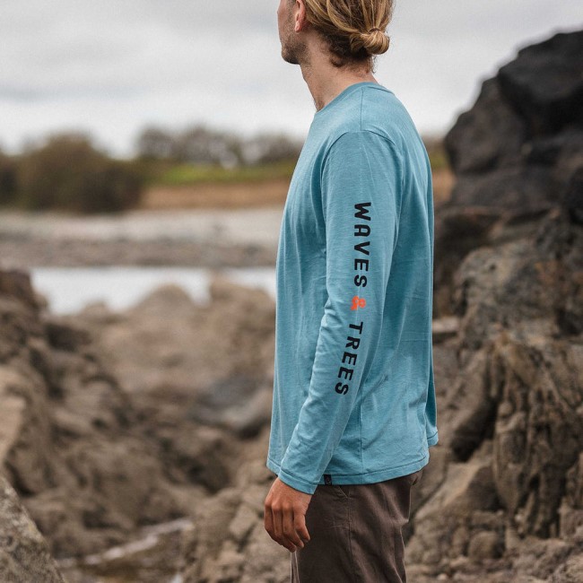 Passenger Exclusive Pantano Recycled Ls T-Shirt Ocean Blue