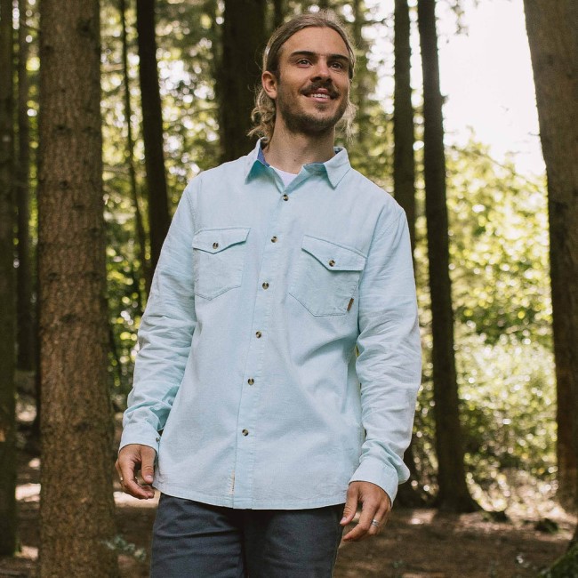 Passenger Exclusive Venture Recycled Cord Ls Shirt Blue Glass