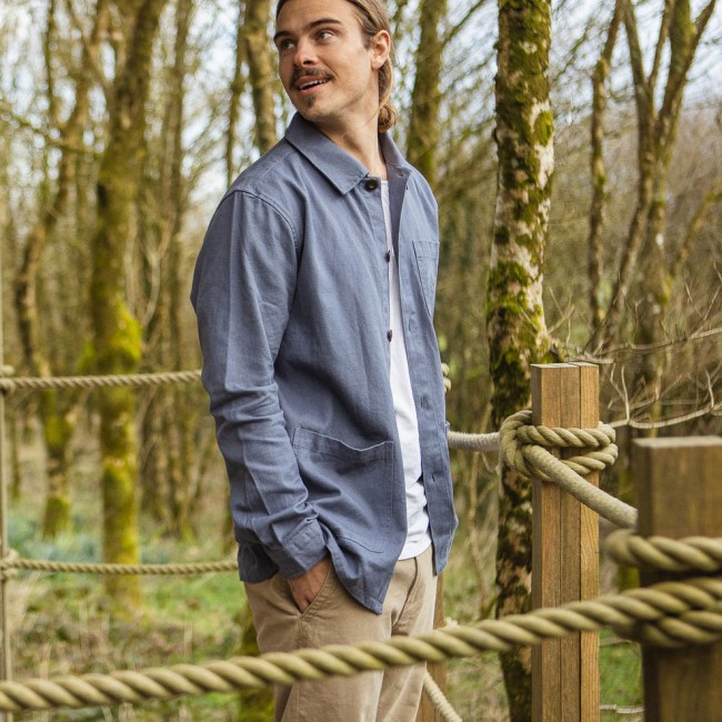 Passenger Exclusive Forage Hemp Overshirt Stone Blue