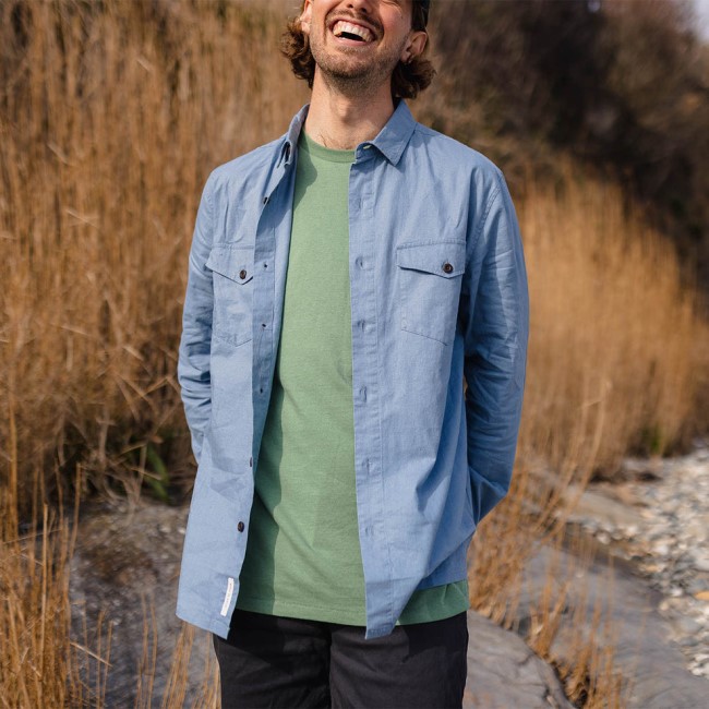 Passenger Exclusive Venture Hemp Shirt Blue Shadow