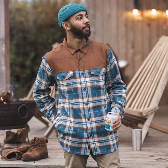 Passenger Exclusive Behnsen Organic Cotton Shirt Brown/Blue Check