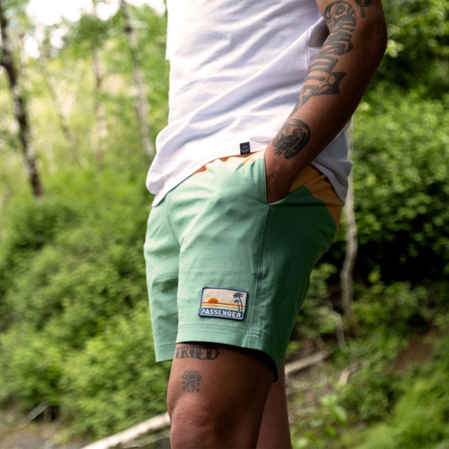 Passenger Exclusive Baja All Purpose Swim Short Blue Ash/Yellow/Green