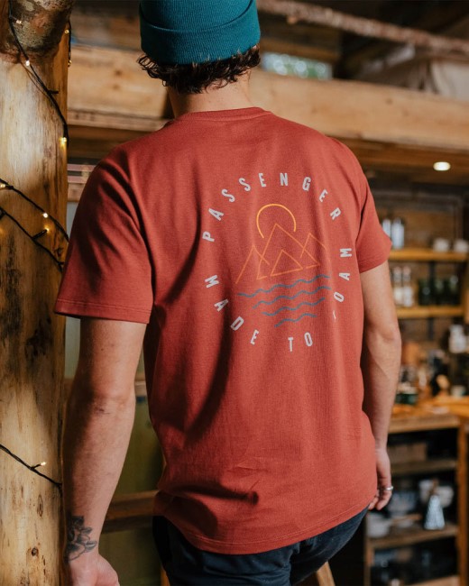 Passenger Exclusive Escapism Recycled Cotton T-Shirt Burnt Red