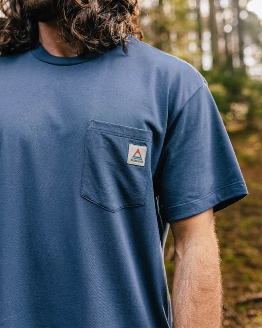 Passenger Exclusive Heritage Recycled Cotton Pocket T-Shirt Dark Denim