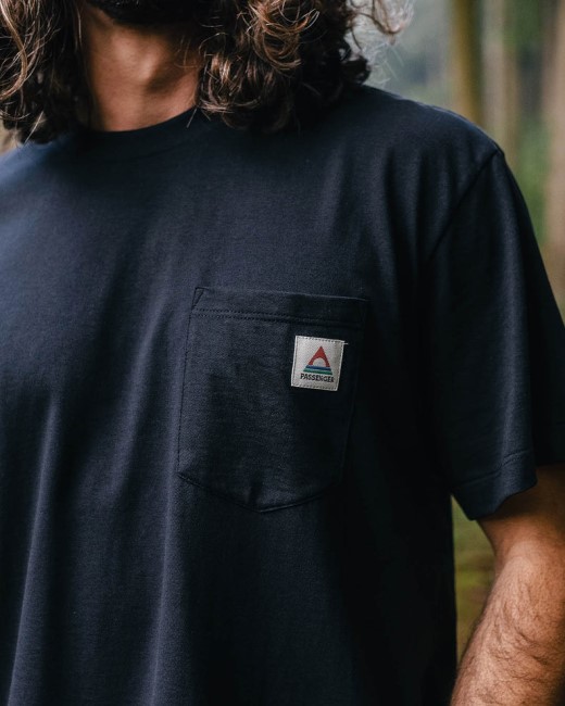 Passenger Exclusive Heritage Recycled Cotton Pocket T-Shirt Black