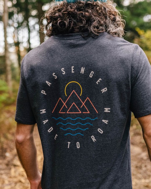Passenger Exclusive Escapism Recycled Cotton T-Shirt Charcoal Marl