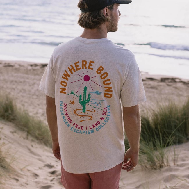 Passenger Exclusive Land & Sea Recycled Cotton T-Shirt Milky Marl