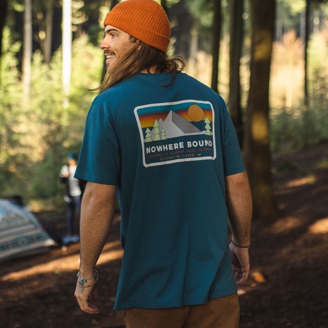 Passenger Exclusive Tourer Recycled Cotton T-Shirt Blue Coral