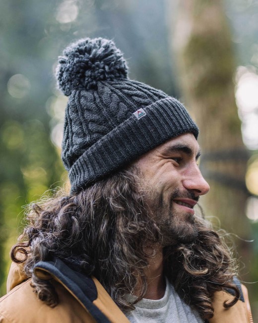 Exclusive Passenger's Stoke Recycled Bobble Hat Faded Black