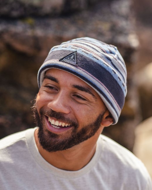 Exclusive Passenger's Wanderer Recycled Polar Beanie Deep Navy Vintage Geo