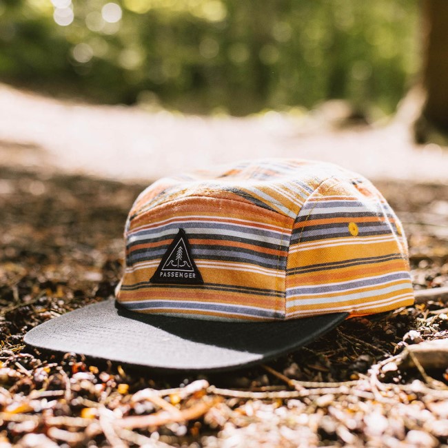 Passenger Exclusive Fixie Recycled Cotton 5 Panel Cap Black Stripe