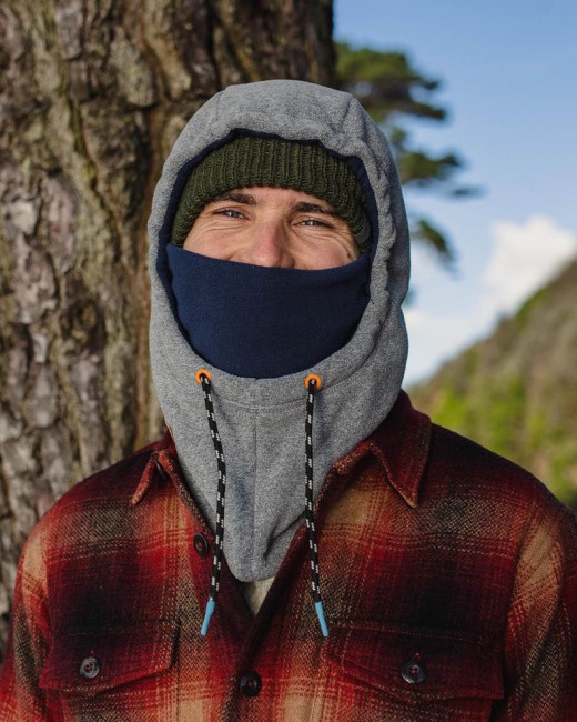Exclusive Passenger's Snowdrift Recycled Polar Fleece Hood Grey Marl