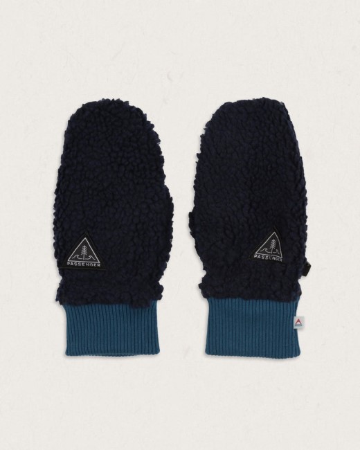Passenger Exclusive Snowfall Recycled Sherpa Mittens Deep Navy