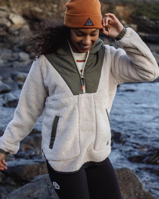 Passenger Exclusive Beaumont Recycled Sherpa Hooded Fleece Warm Ivory