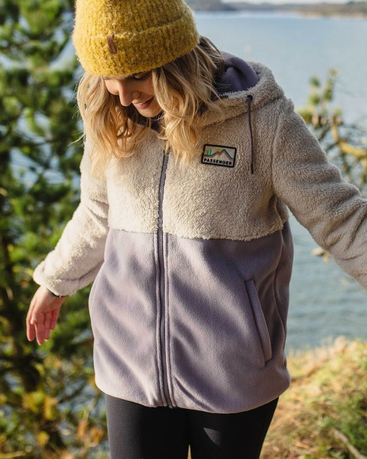 Passenger Exclusive Nestling Recycled Sherpa Hooded Fleece Dusty Lilac