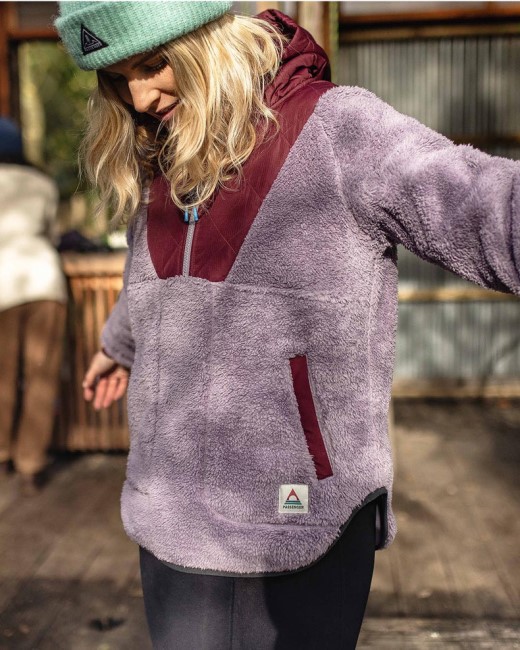 Passenger Exclusive Beaumont Recycled Sherpa Hooded Fleece Dusty Lilac