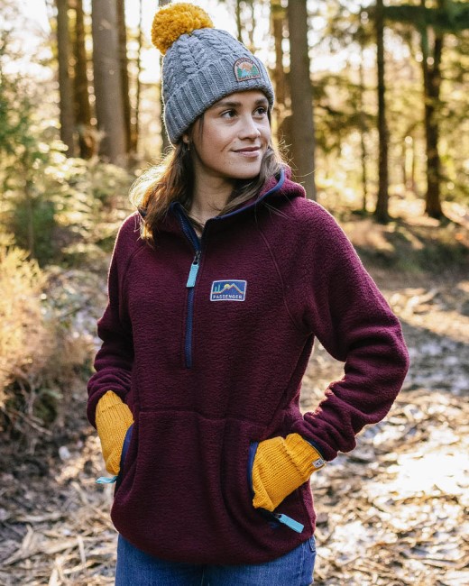 Passenger Exclusive Maine Recycled Sherpa Hooded Fleece Wine