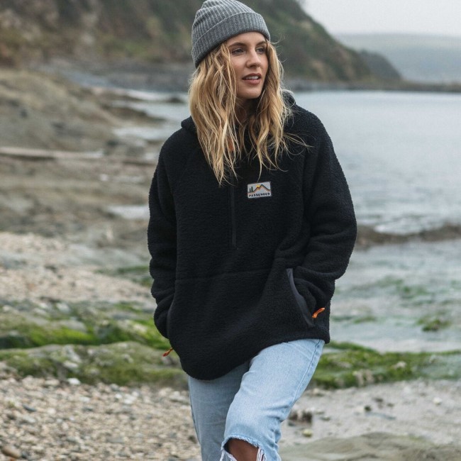 Passenger Exclusive Maine Hooded Recycled Sherpa Fleece Black