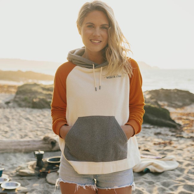 Passenger Exclusive Rainbow Recycled Polar Fleece Hoodie Egret