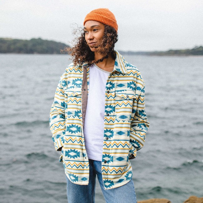 Passenger Exclusive East Recycled Polar Fleece Shirt Stargazer Birch