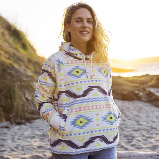 Passenger Exclusive Picket Recycled Polar Fleece Hoodie Egret Adrift